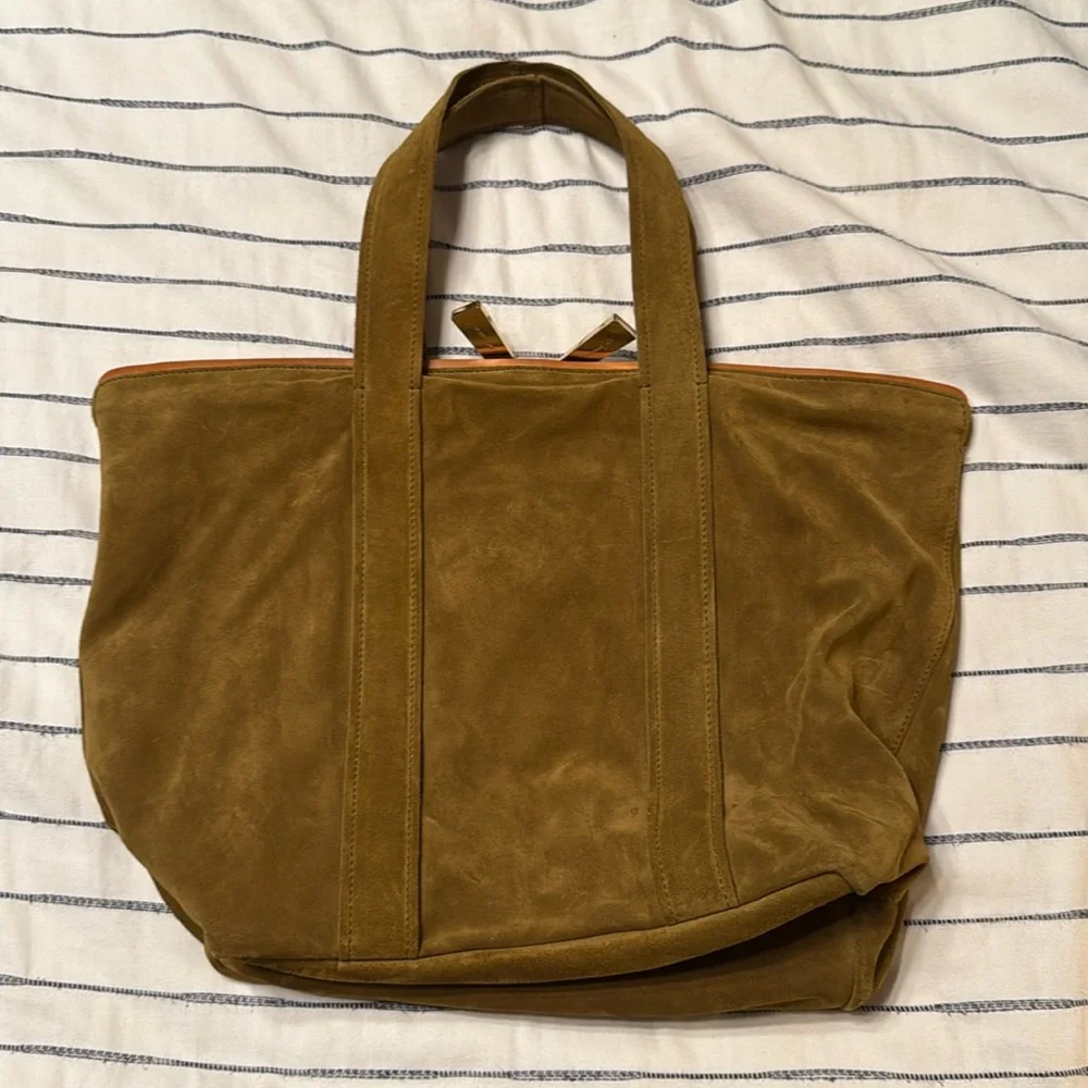 Vanessa Bruno Brown Suede Top Handle Zip-Up Purse - Picture 2 of 5